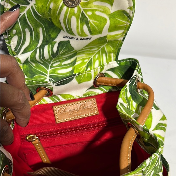 Dooney & Bourke Green Leaf Print Backpack - Picture 5 of 5